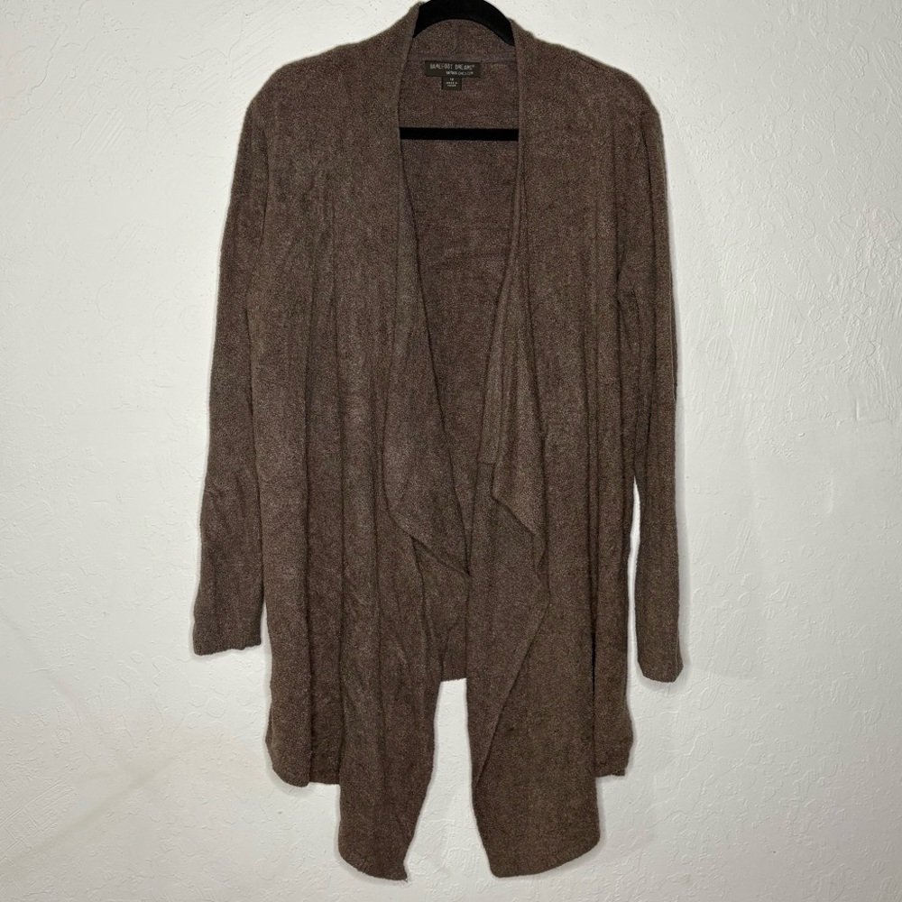 Barefoot Dreams Women 1X CozyChic Lite Waterfall Wrap Cardigan Sweater Java